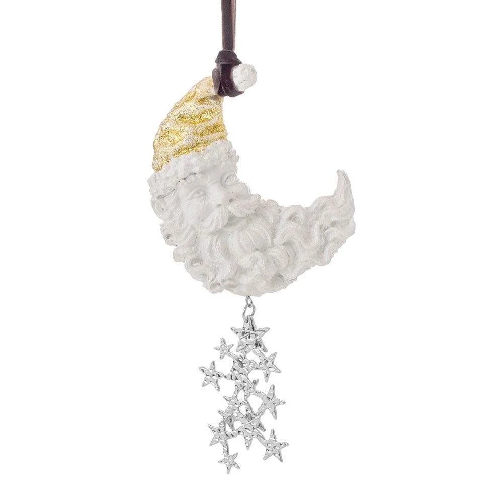 Michael Aram Santa Moon Ornament White and Gold