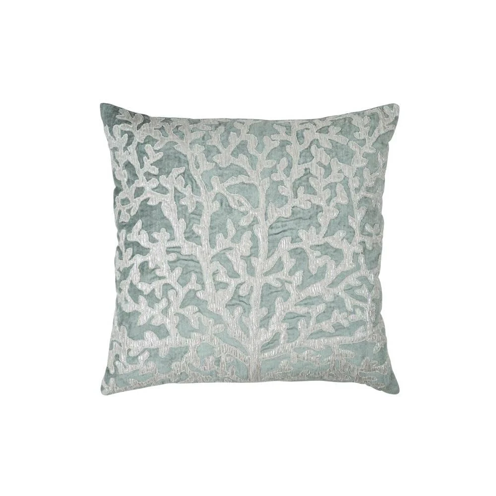 Michael Aram Pillow Tree of Life Applique Pillow Seafoam & Silver - FINAL SALE