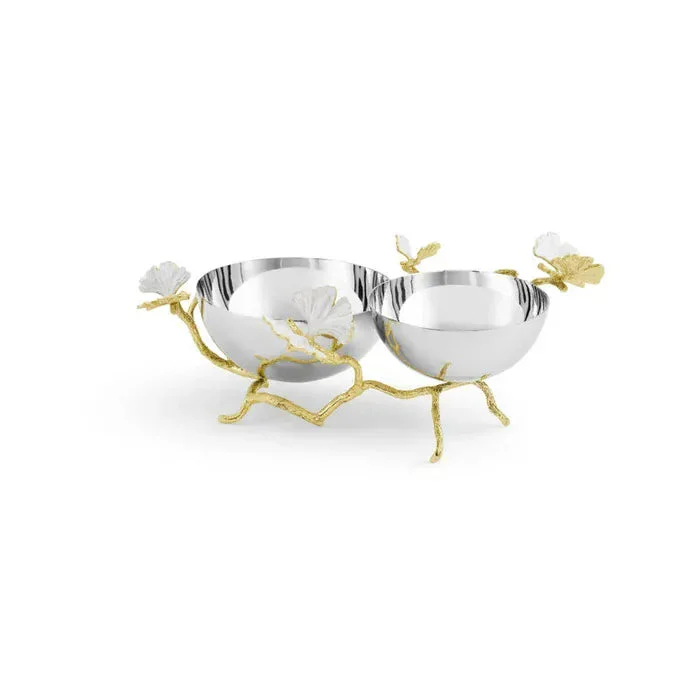 Michael Aram Butterfly Gingko Gold Double Dish