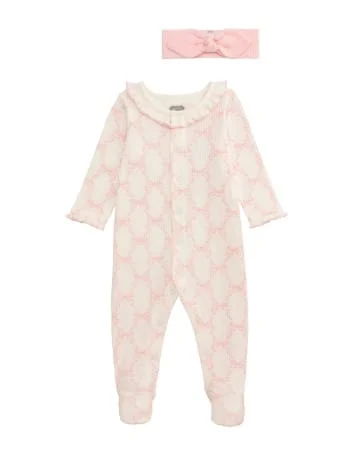 Mud Pie Bow Print Sleeper & Headband Set