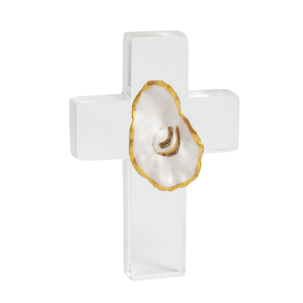 Mud Pie Resin Oyster Cross