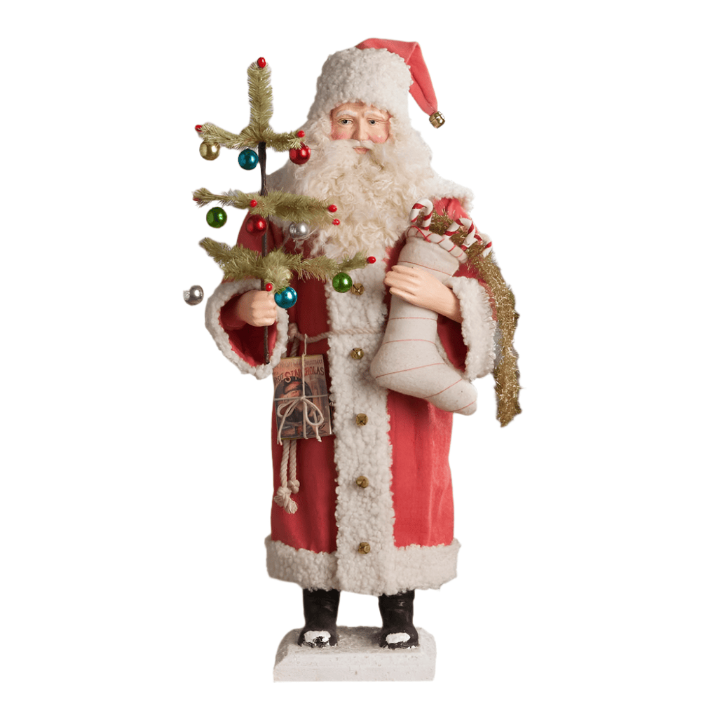 Vintage Santa Holding Stocking by Bethany Lowe Designs
