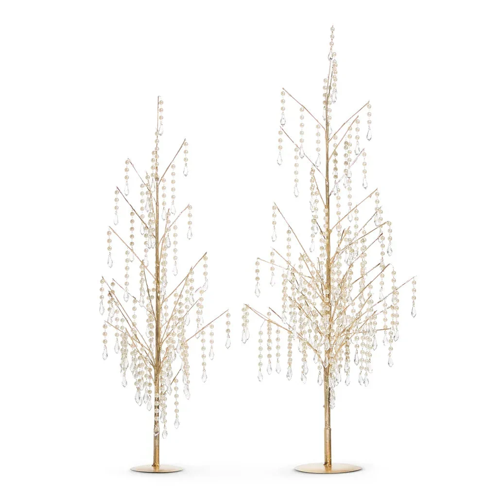 29.5" Dripping Pearl Trees - Set of 2