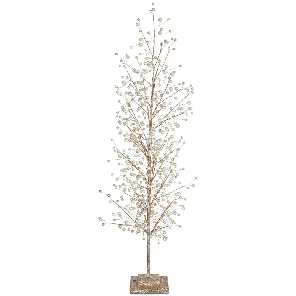 33" Glittered Tree with Pearls