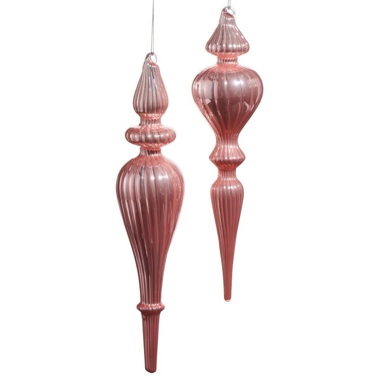 Pink Finial Glass Ornament
