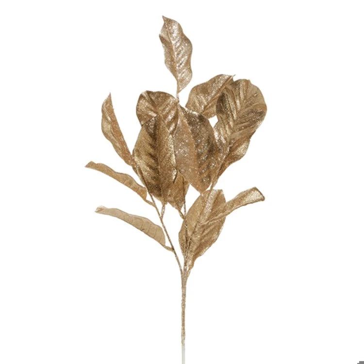 27" Champagne Magnolia Leaf Spray