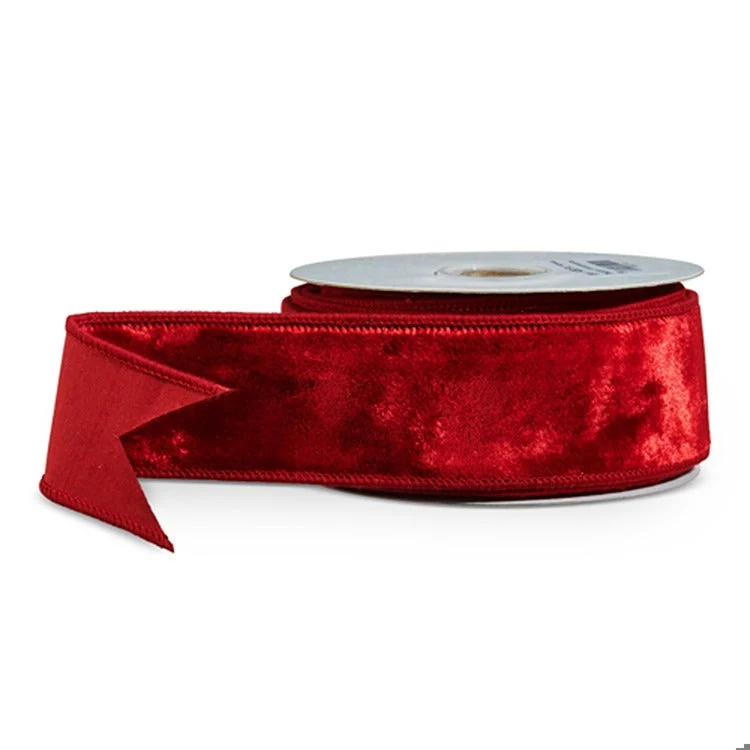 Deep Red Velvet Wired Ribbon (2.5" and 4" Ribbon)