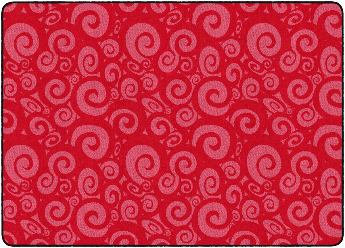 Flagship Carpets Swirl Tone On Tone Cherry Educational Rug