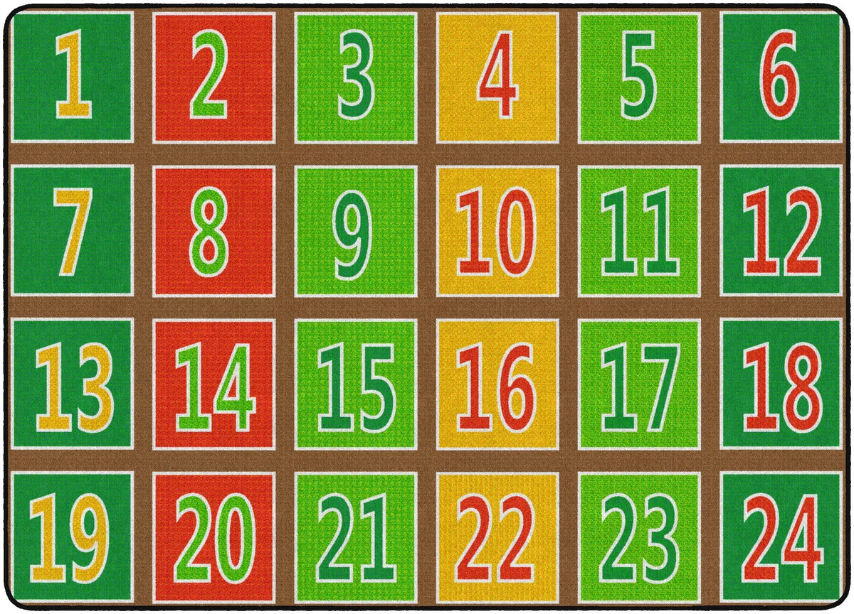 Flagship Carpets Number Rows 123's Seats 35 Muted Educational Rug