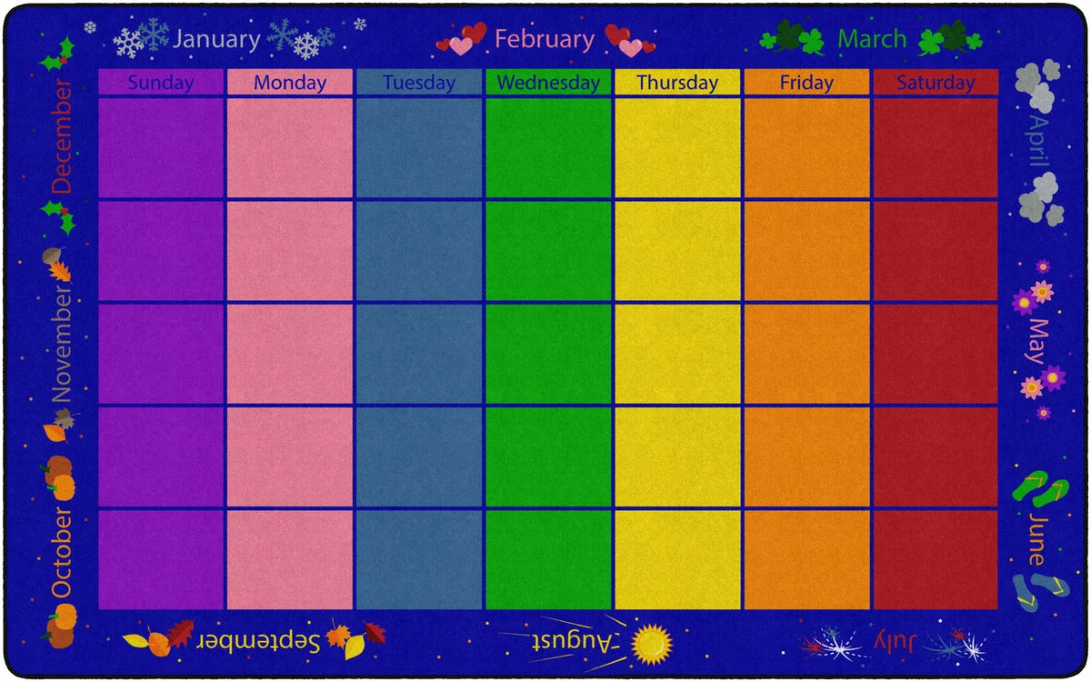 Flagship Carpets My Monthly Calendar Educational Rug
