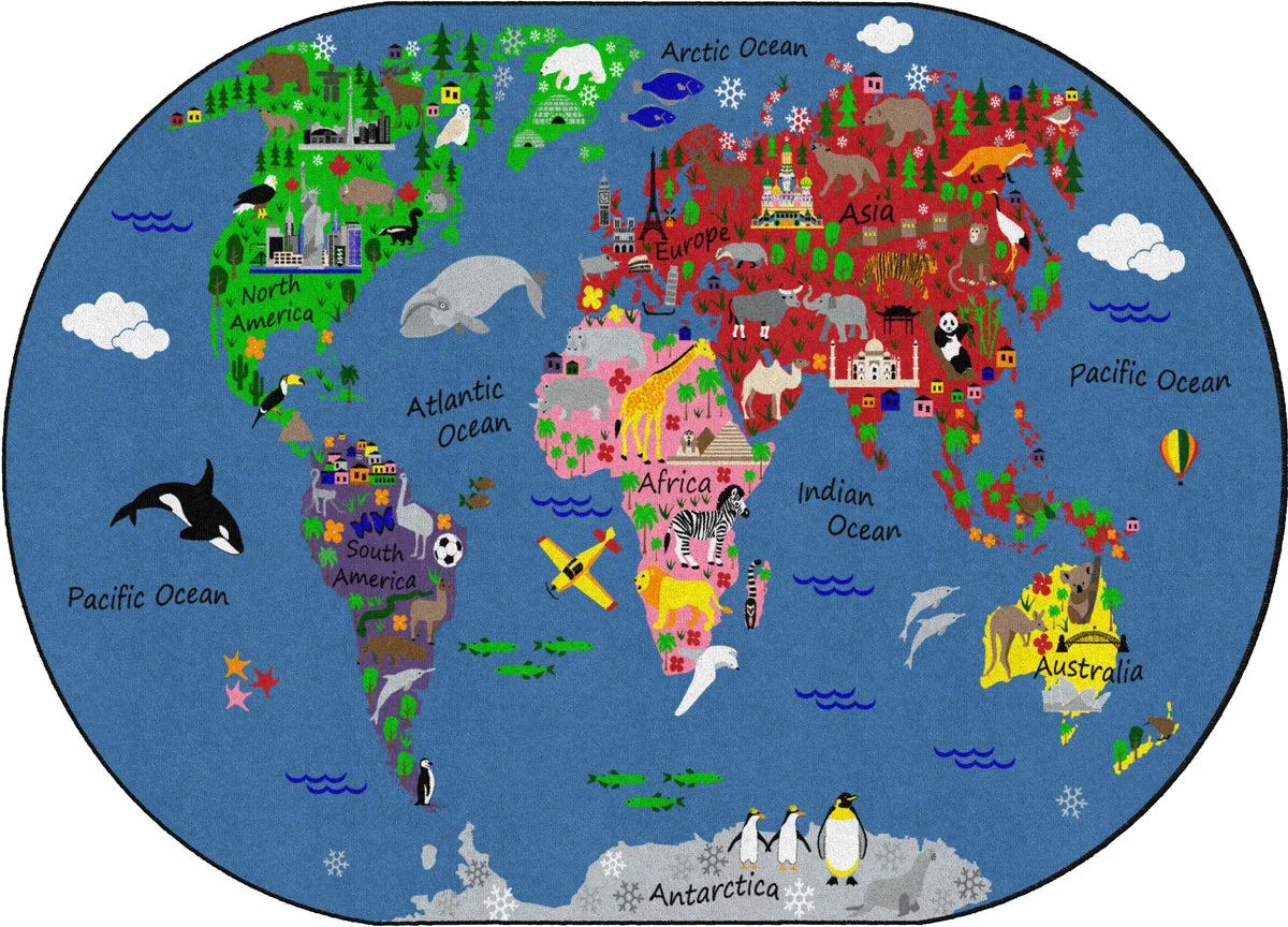 Flagship Carpets World Traveler Primary Educational Rug
