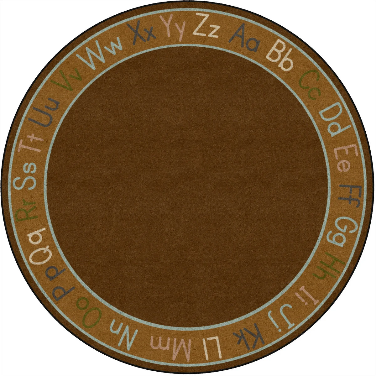 Flagship Carpets Cushy Alphabet Earth Tone Educational Rug