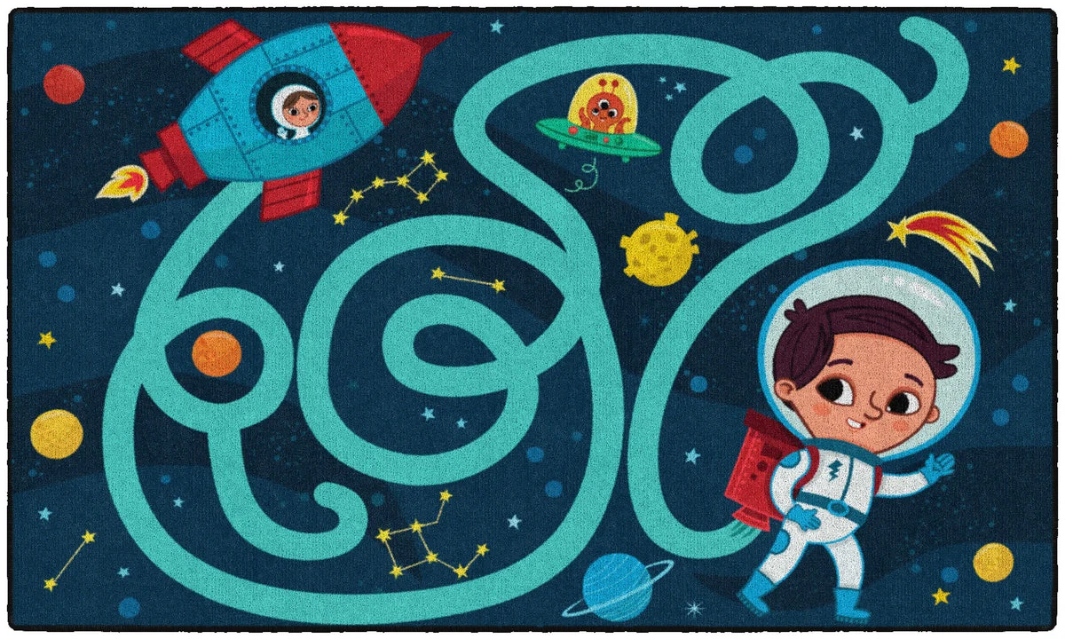 Flagship Carpets Space Maze Educational Rug