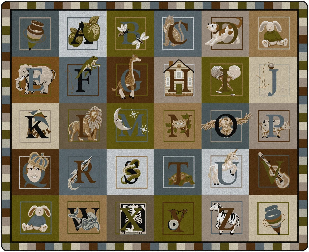 Flagship Carpets Abc Blocks (tranquility) Educational Rug