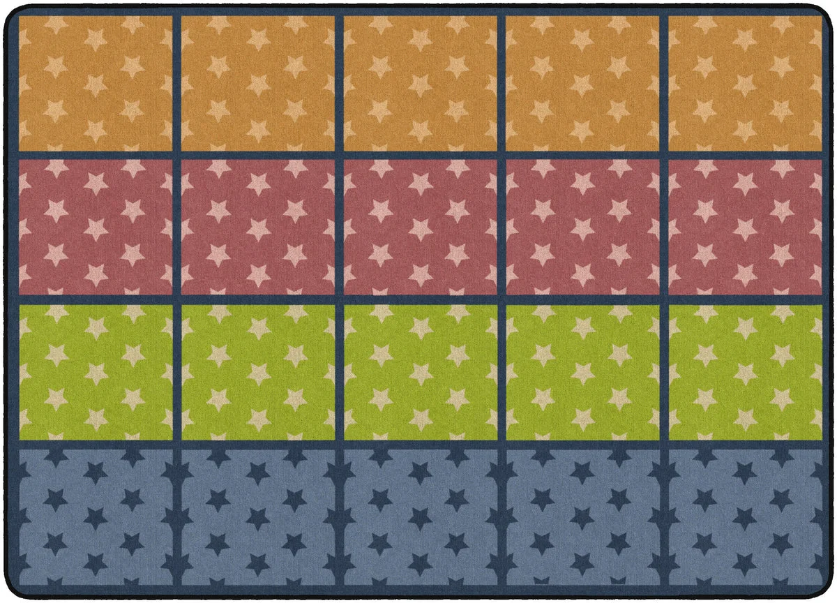 Flagship Carpets Cushy Stars Seating Rows Muted Educational Rug