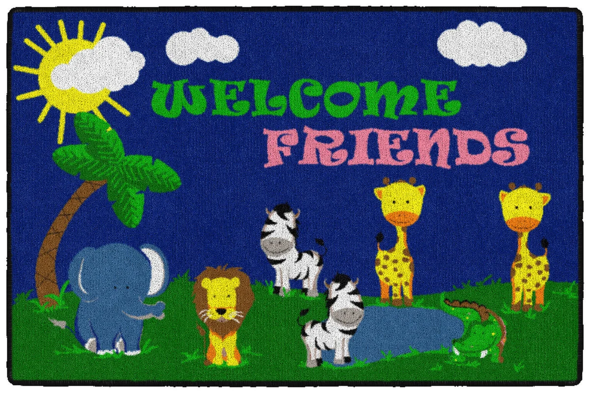 Flagship Carpets Welcome Mat - Friends Safari Educational Rug
