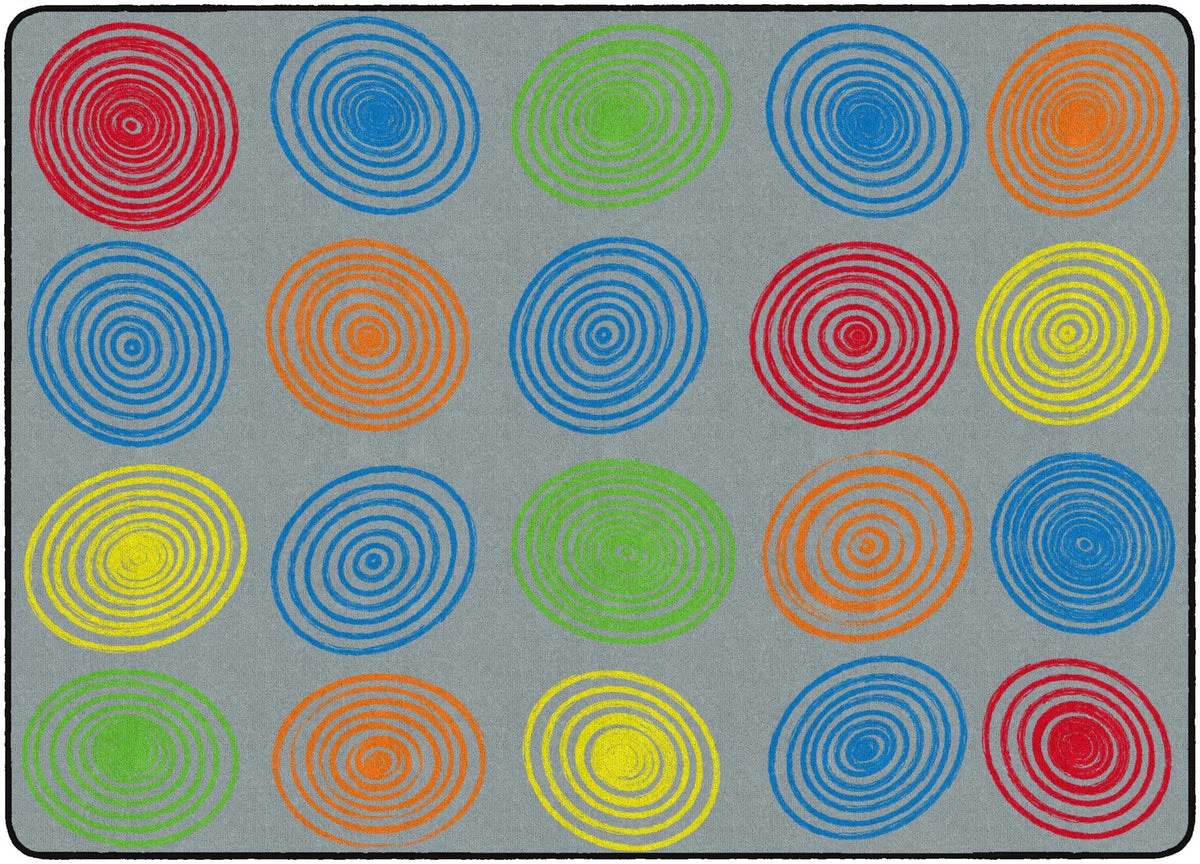 Flagship Carpets Circles Grey & Multi Educational Rug