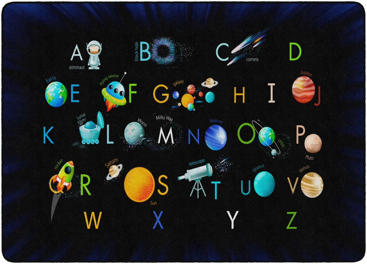 Flagship Carpets Space Abc's Educational Rug
