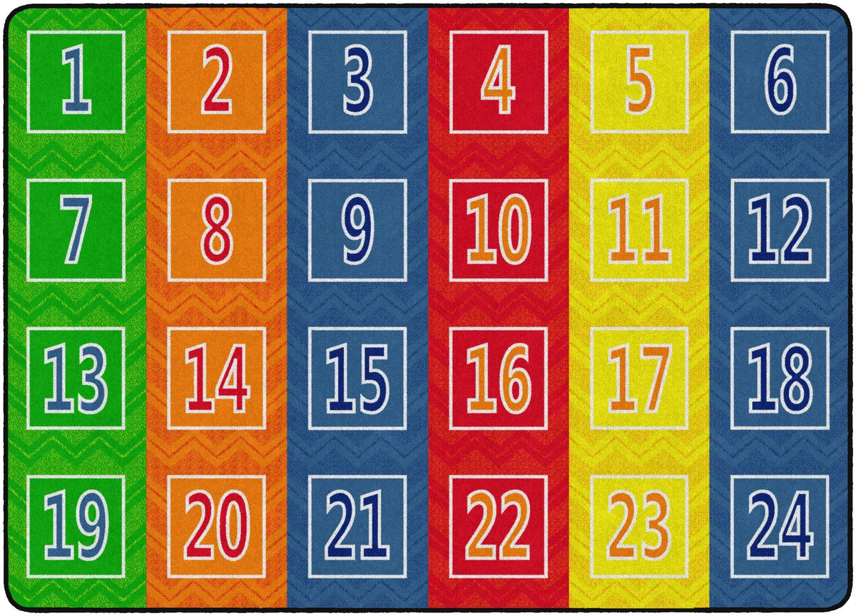 Flagship Carpets Number Chevrons Seats 35 Primary Educational Rug