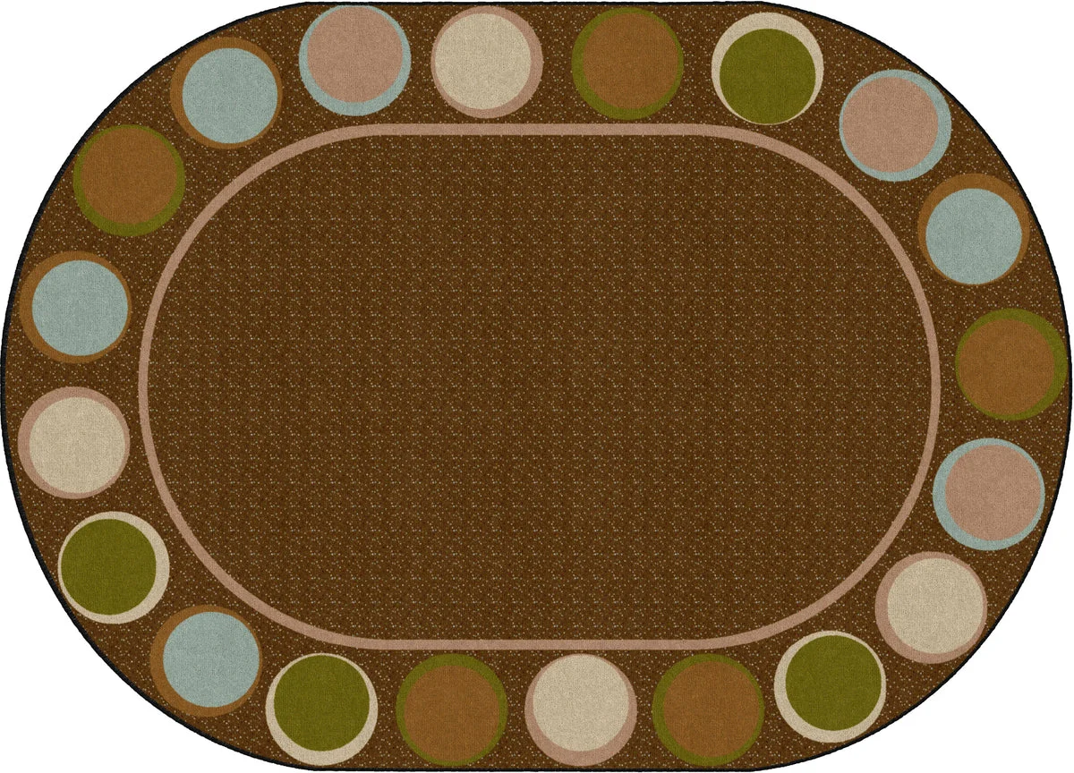 Flagship Carpets Sitting Spots Earth Tone Oval Educational Rug