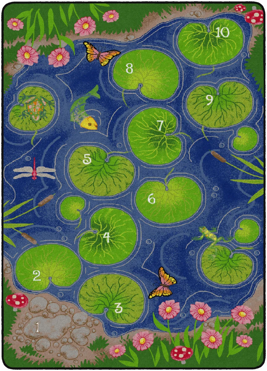 Flagship Carpets Hopscotch Pond Educational Rug
