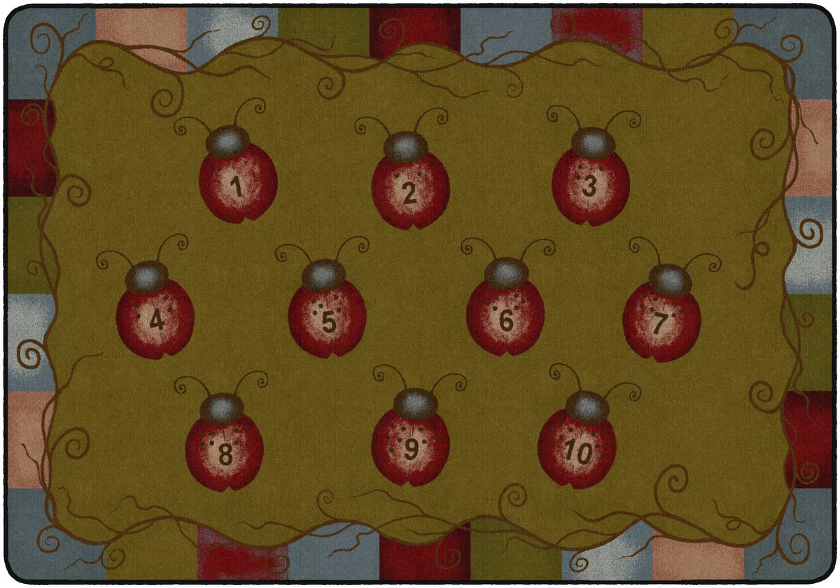 Flagship Carpets Ladybug Numbers (tranquility) Educational Rug