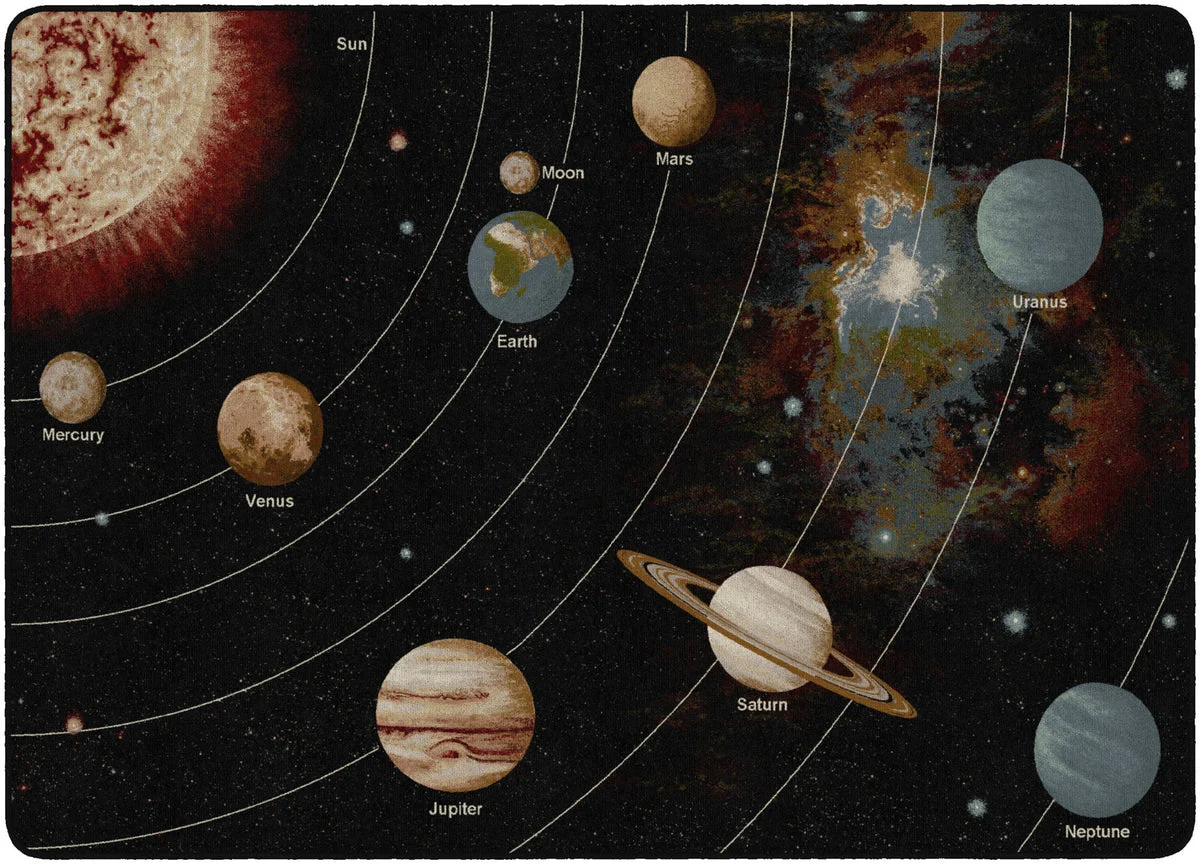 Flagship Carpets Solar System Orbit (tranquility) Educational Rug