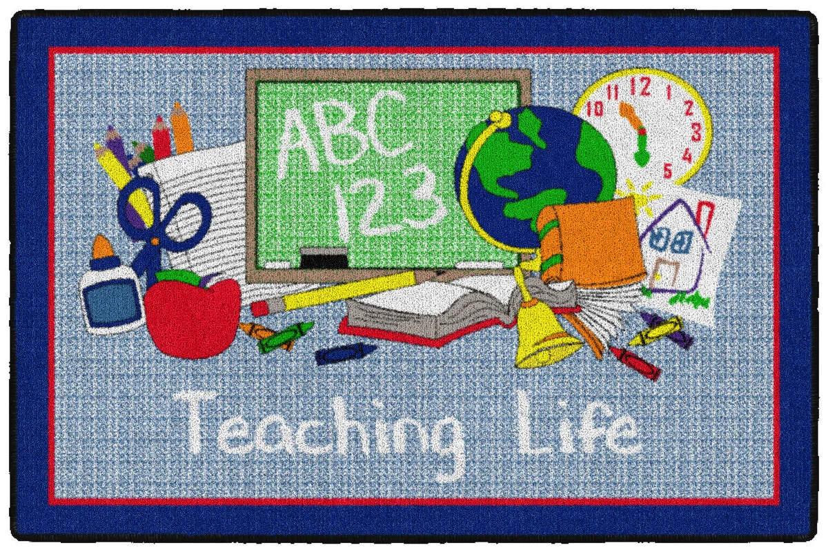 Flagship Carpets Teaching Life - Blue Educational Rug