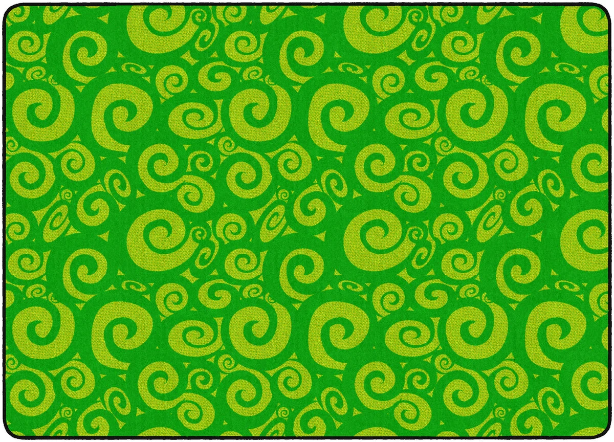 Flagship Carpets Swirl Tone On Tone Lime Educational Rug