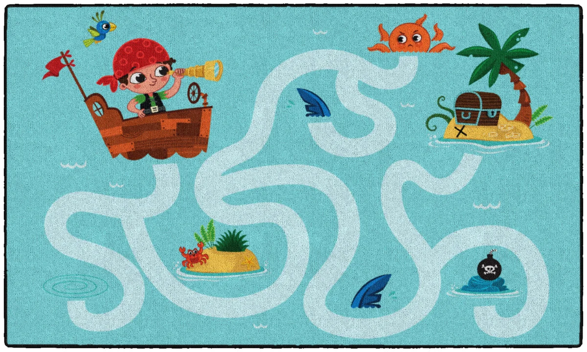 Flagship Carpets Pirate Maze Educational Rug