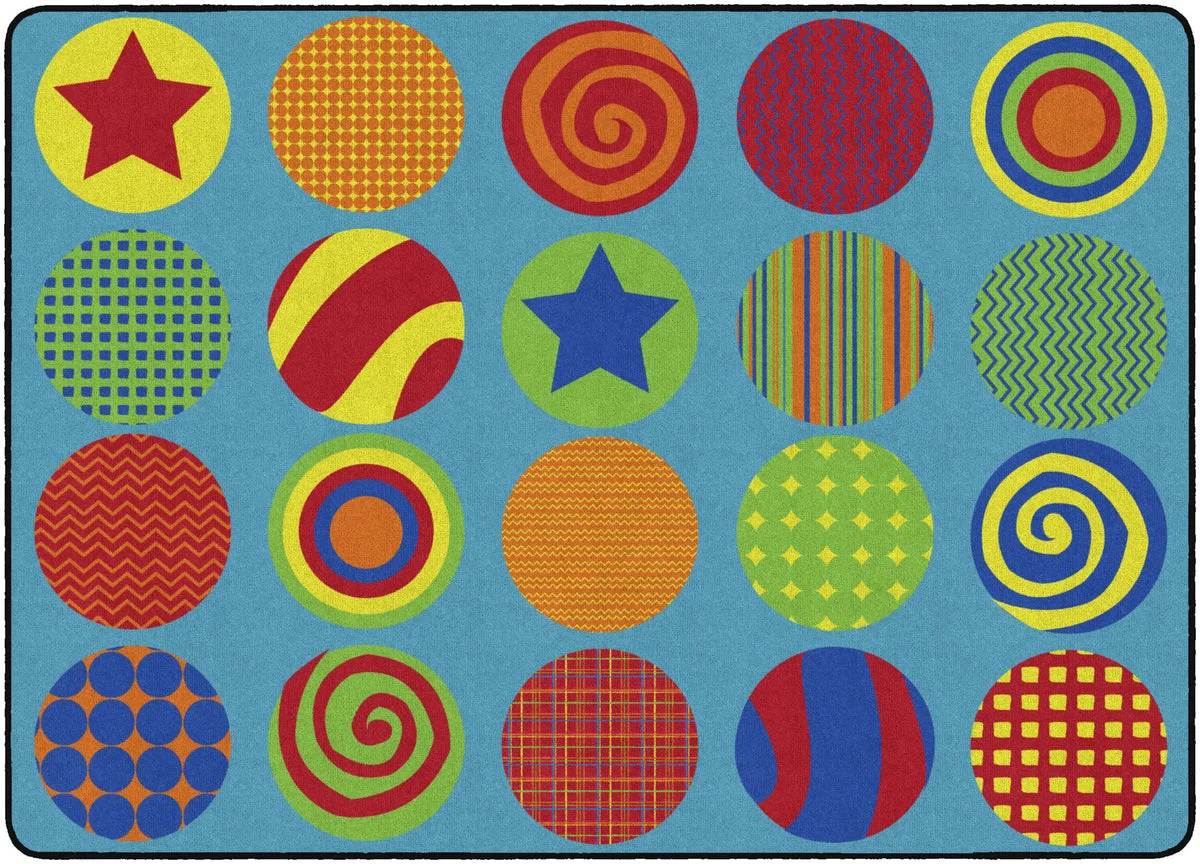 Flagship Carpets Patterned Circles (seats 30) Educational Rug