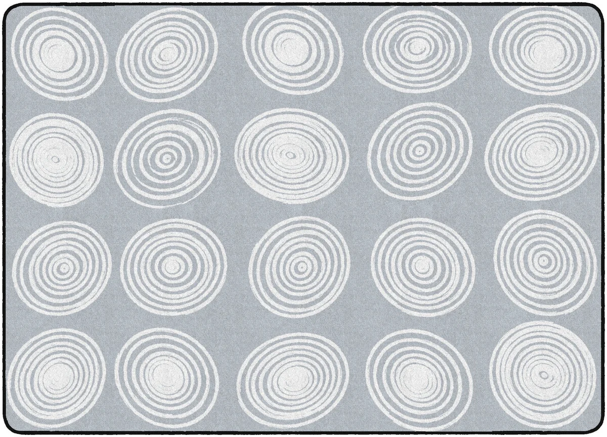 Flagship Carpets Circles Grey & White Educational Rug