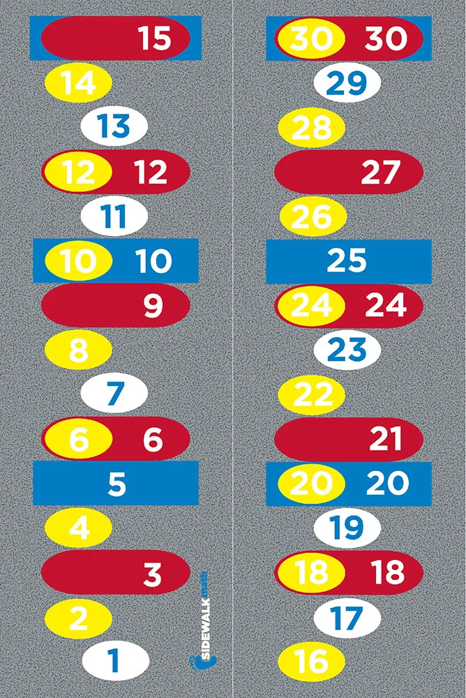 Flagship Carpets Sidewalk Math Counting By #1-30 Educational Rug