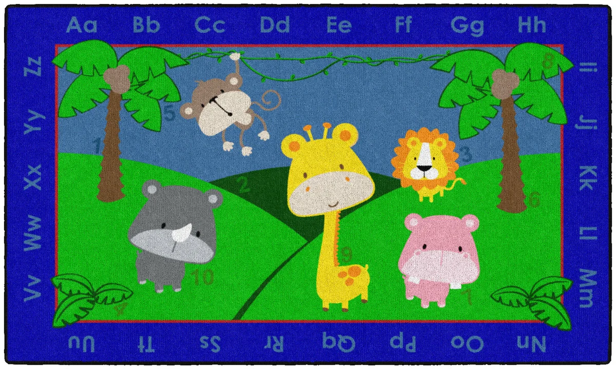 Flagship Carpets Cutie Jungle Alphabet Educational Rug