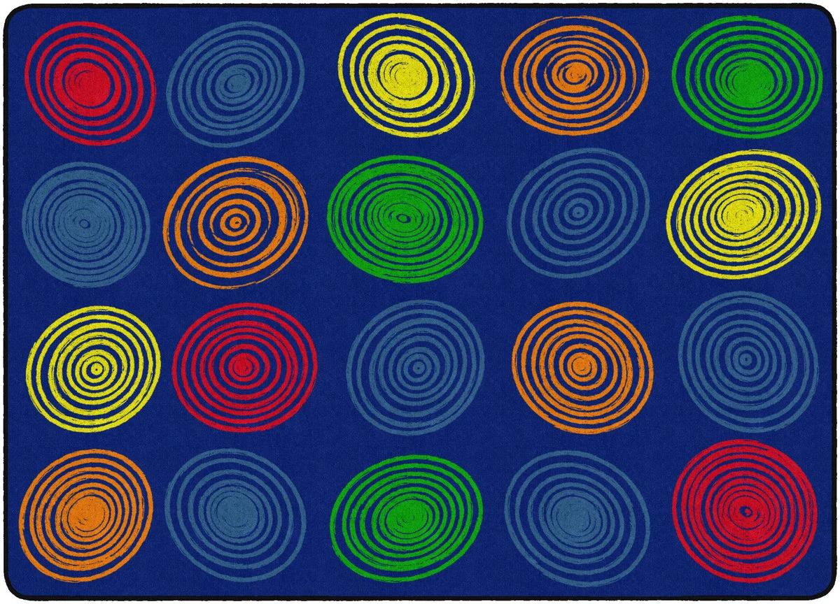 Flagship Carpets Circles Primary  Educational Rug