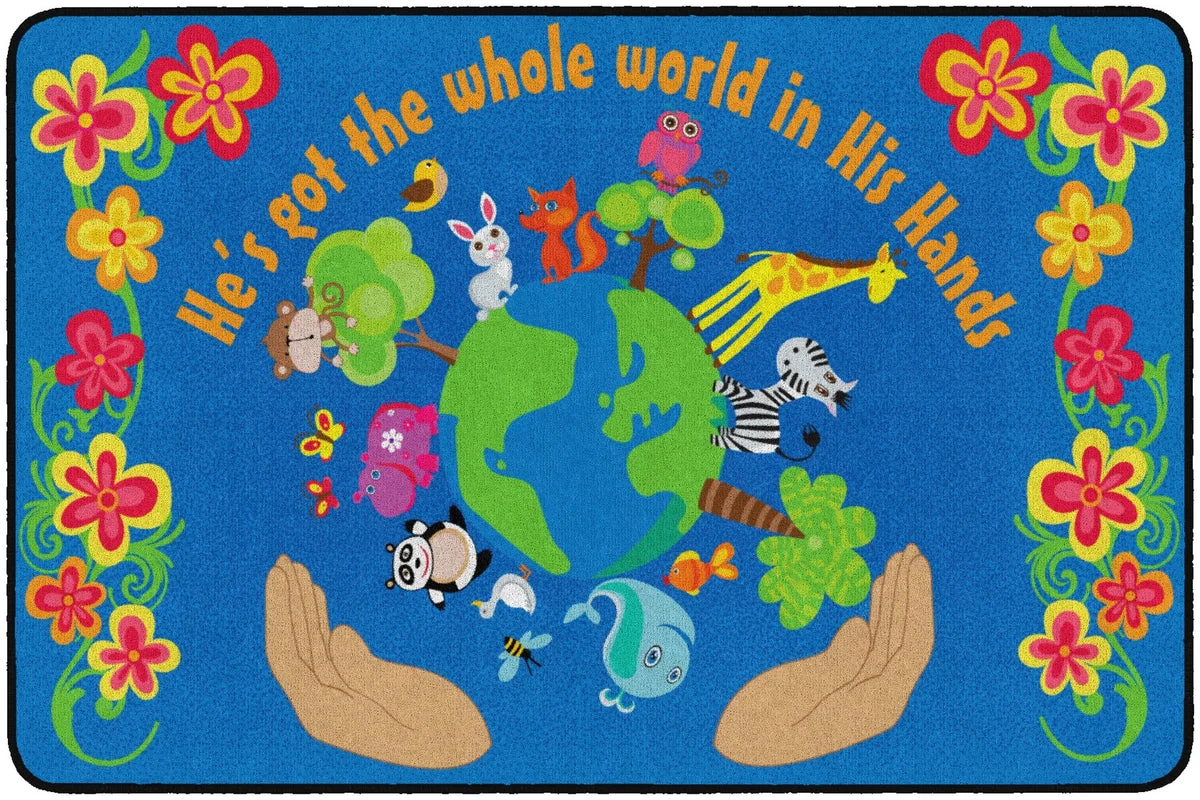 Flagship Carpets He`s Got The Whole World In His Hands Educational Rug