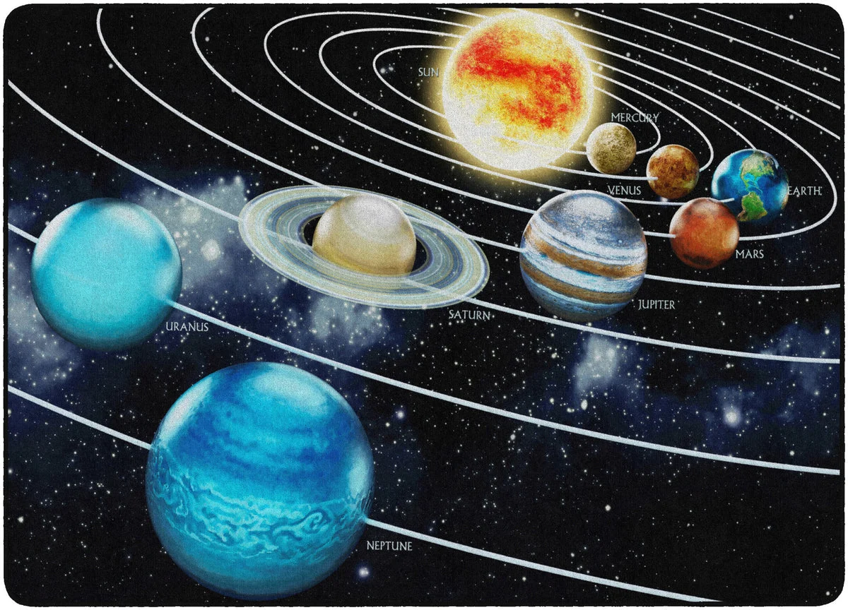 Flagship Carpets Traveling The Solar System Educational Rug