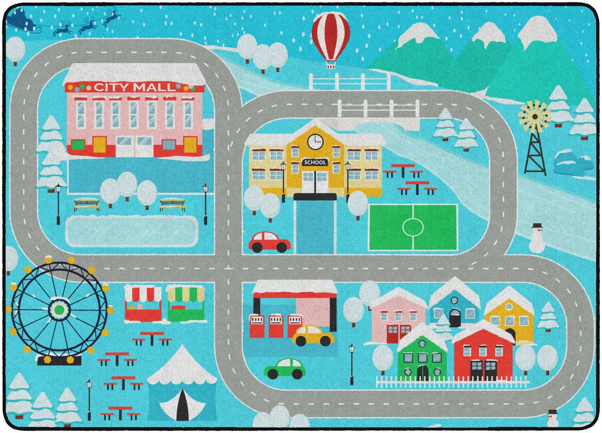 Flagship Carpets Snow Place Like Home Educational Rug