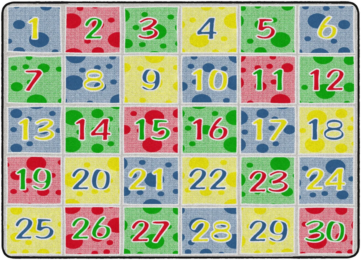 Flagship Carpets Number Spots Soft Primary (seats 35) Educational Rug