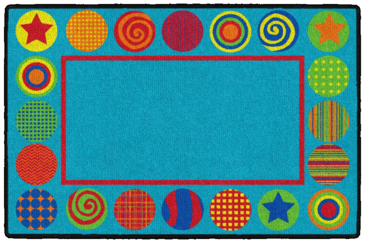 Flagship Carpets Patterned Circles Mat Educational Rug