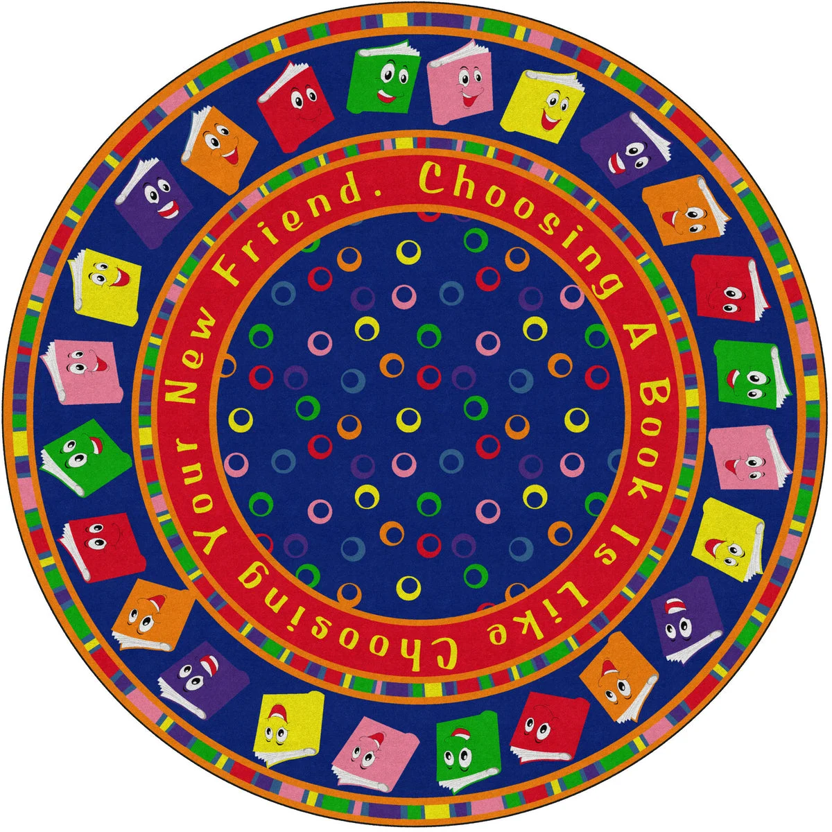 Flagship Carpets Circle Time Books Bright  Educational Rug