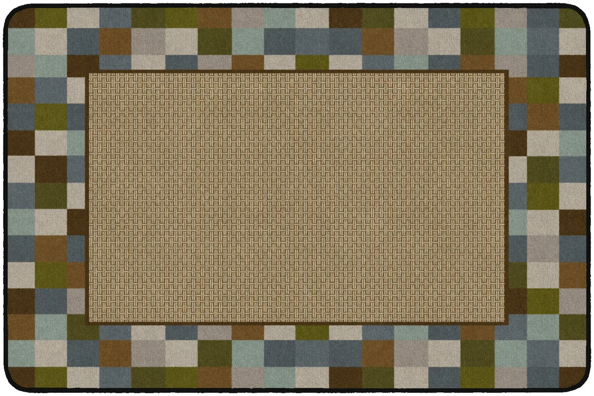 Flagship Carpets Border Blocks Teal  Educational Rug