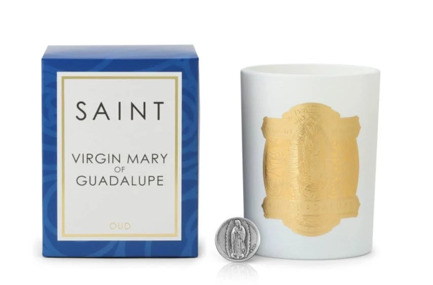 14oz. Special Edition Candle - Virgin Mary of Guadalupe White