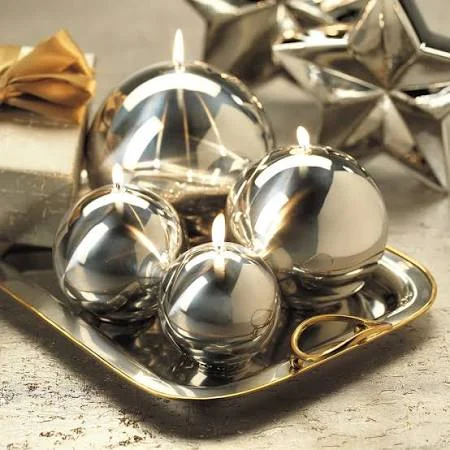 Shiny Metallic Ball Candle