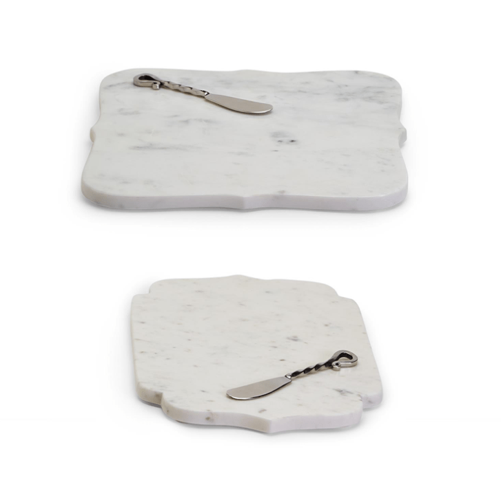 MARBLE ARABESQUE SERVING TRAY WITH SPREADER - Set of 2