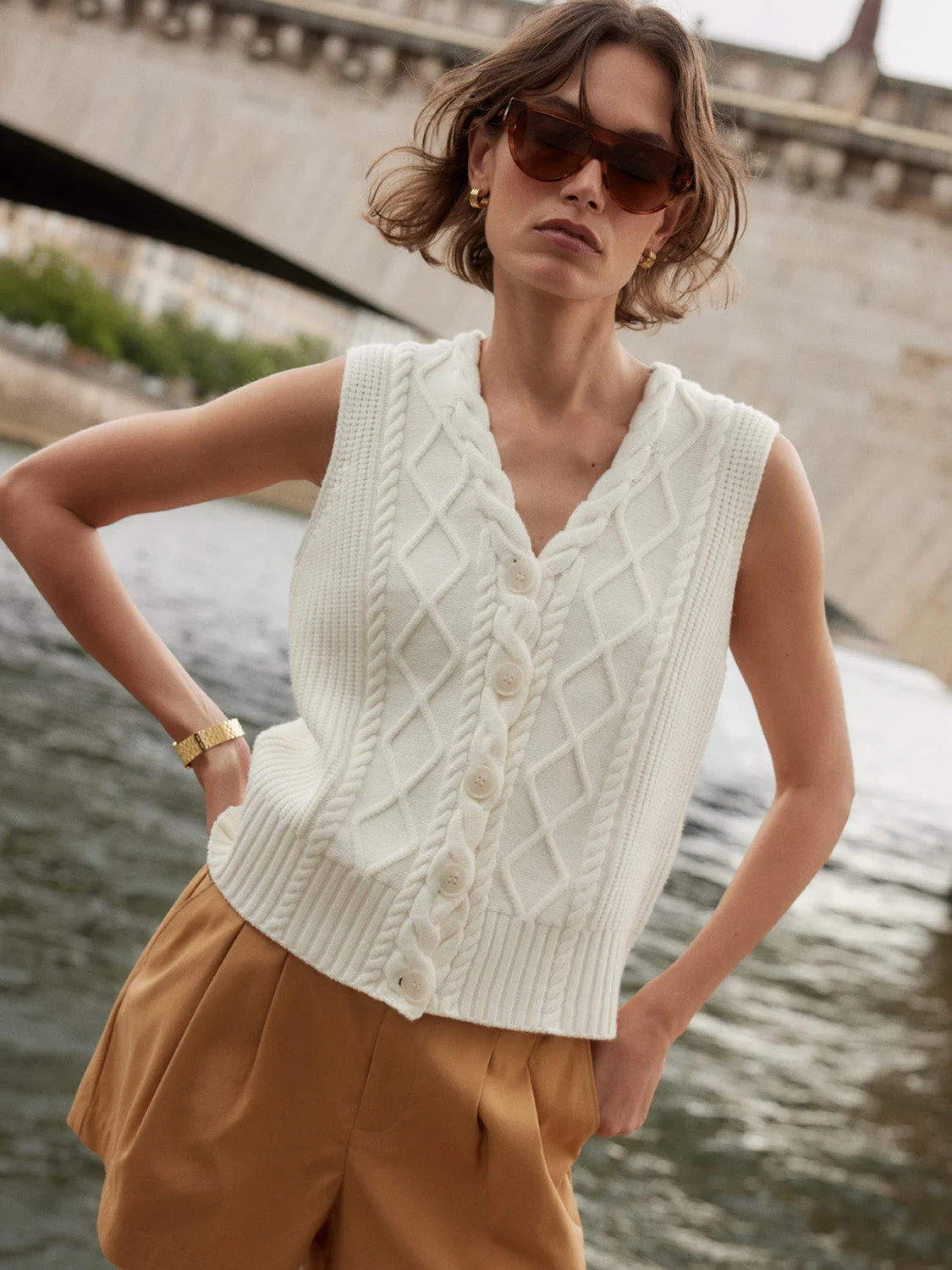 Varley Tatyana Cable Knit Vest