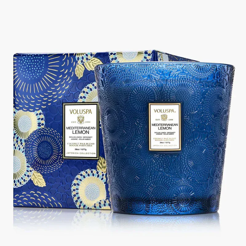 Voluspa Mediterranean Lemon 3 Wick Hearth Candle