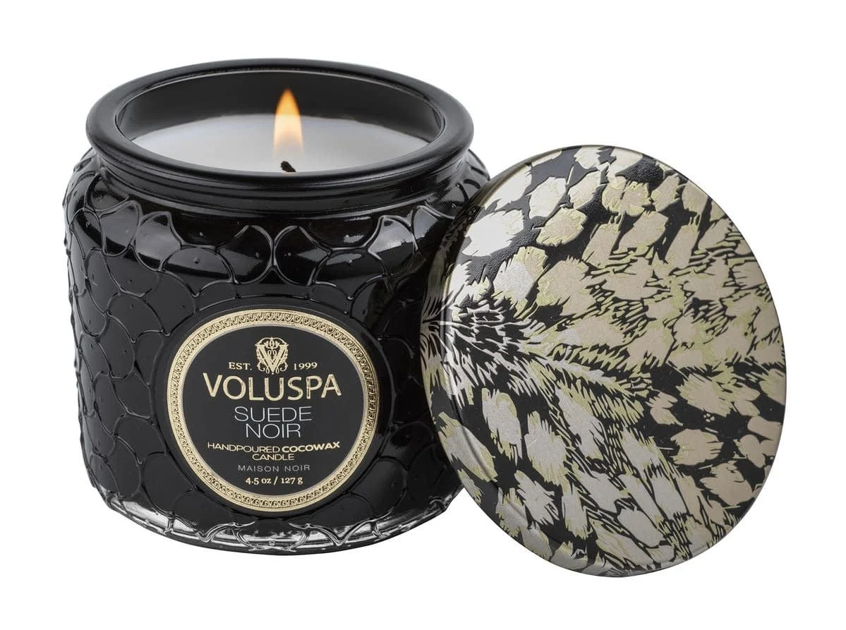 Voluspa SUEDE NOIR PETITE JAR CANDLE