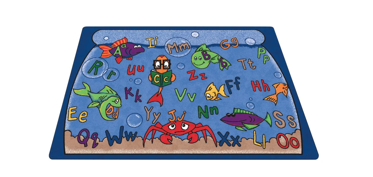 Carpets for Kids Alphabet Aquarium Learning Rug, Rectangle