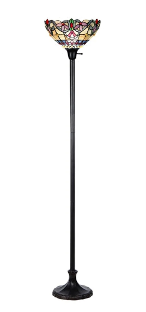 Chloe Lighting CH33381VB14-TF1 Grenville Tiffany-Style 1 Light Victorian Torchiere Floor Lamp 14`` Shade